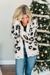 Happier With You Heavy Knit Cardigan- Leopard