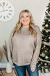 Living In Luxury Shimmer Top- Taupe