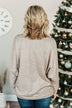 Living In Luxury Shimmer Top- Taupe