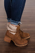 Very G Olivia Lace Up Boot- Tan