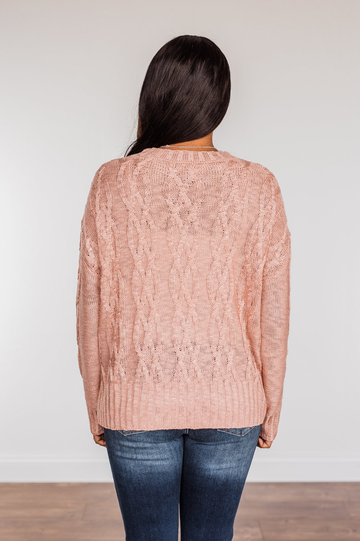 Smile For Me Knit Sweater- Pink