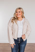 Hiding My Feelings Cropped Hoodie- Light Oatmeal