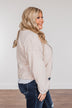 Hiding My Feelings Cropped Hoodie- Light Oatmeal