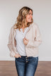 Hiding My Feelings Cropped Hoodie- Light Oatmeal