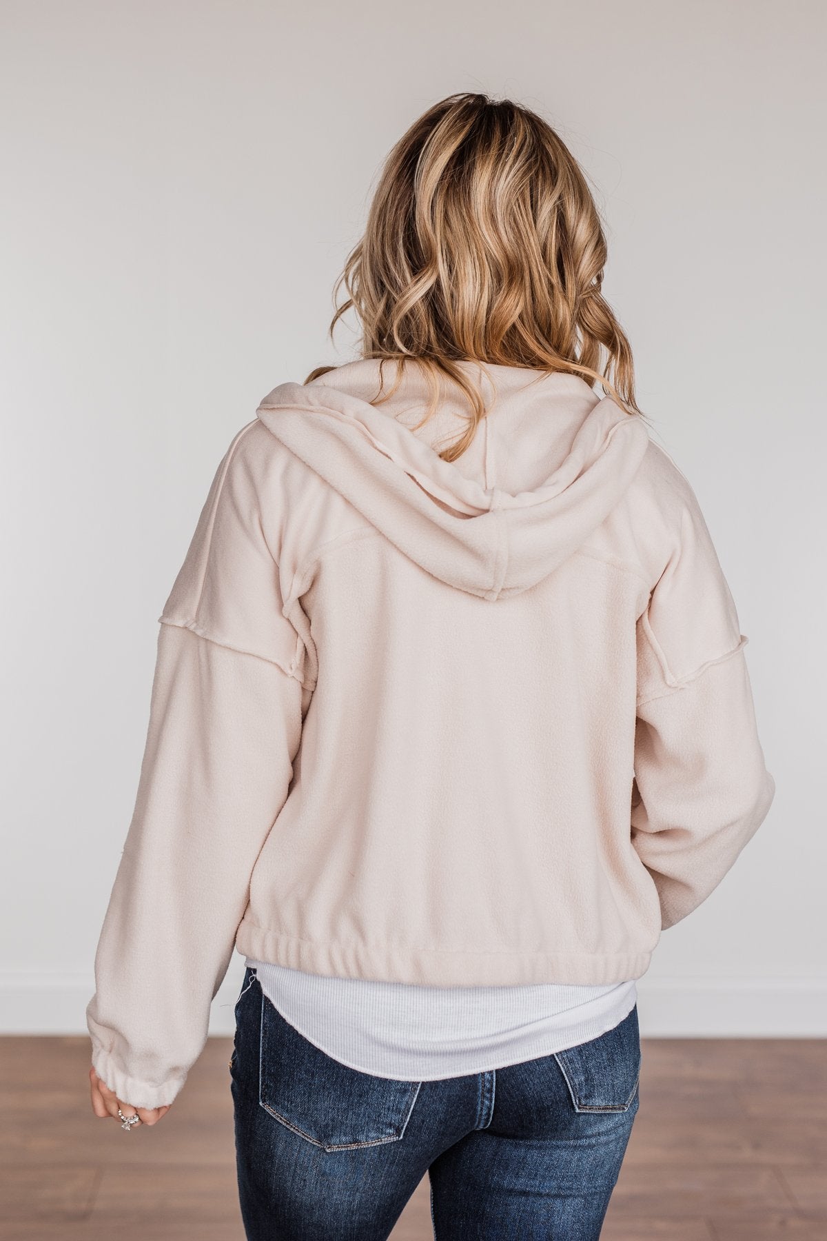 Hiding My Feelings Cropped Hoodie- Light Oatmeal