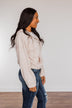 Hiding My Feelings Cropped Hoodie- Light Oatmeal