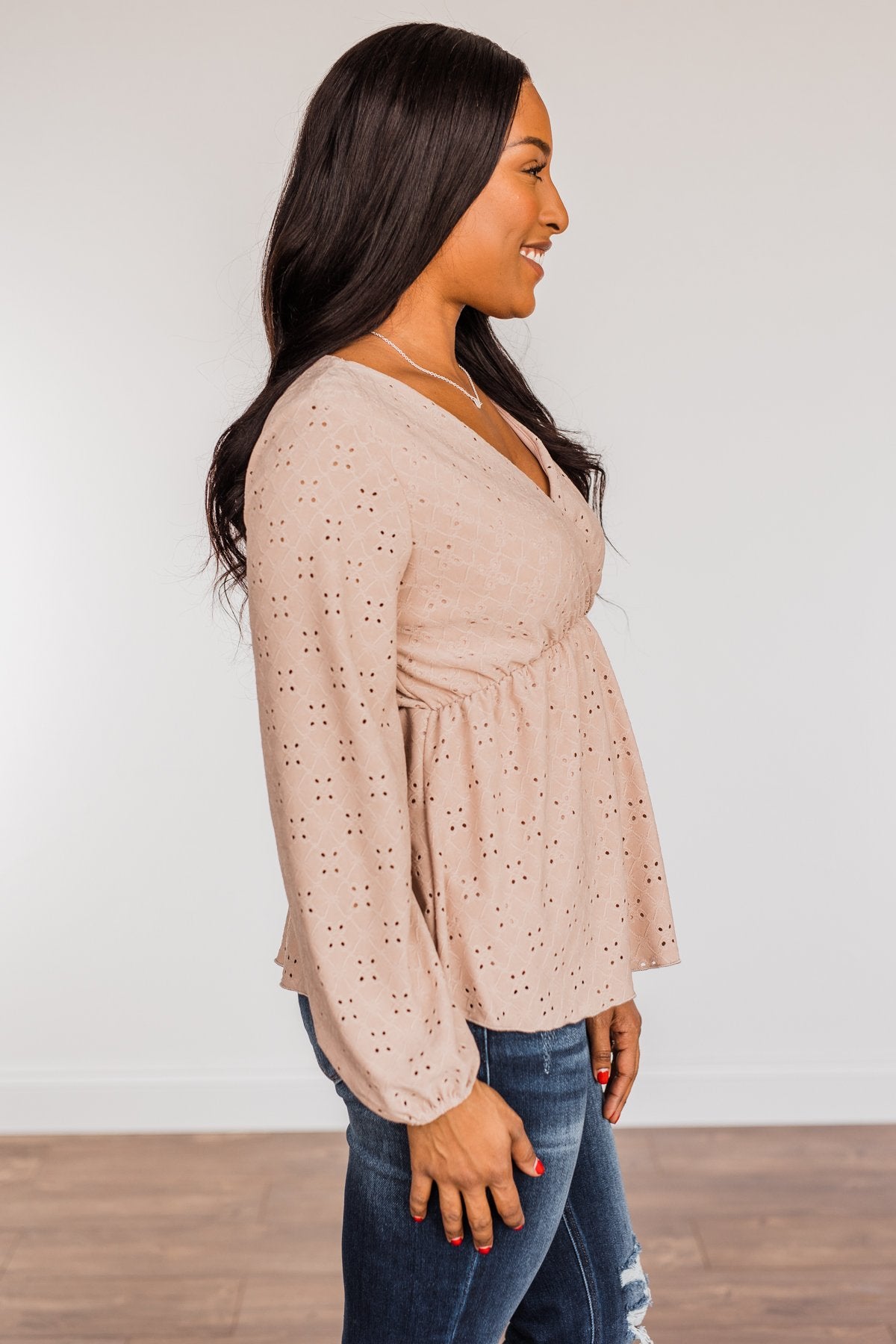 Taupe Babydoll Top