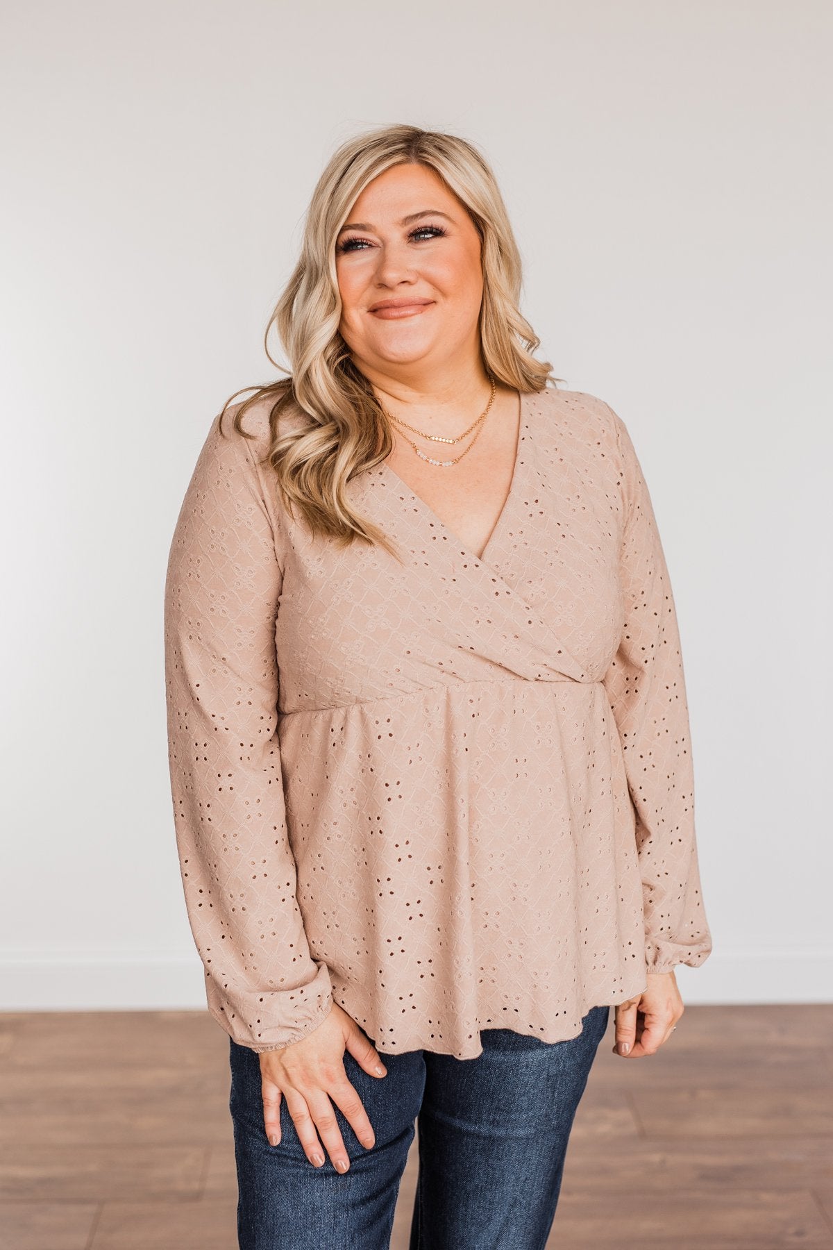 Good Morning Beautiful Babydoll Top- Taupe