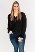 Sail Away With Me Knit Button Top- Black