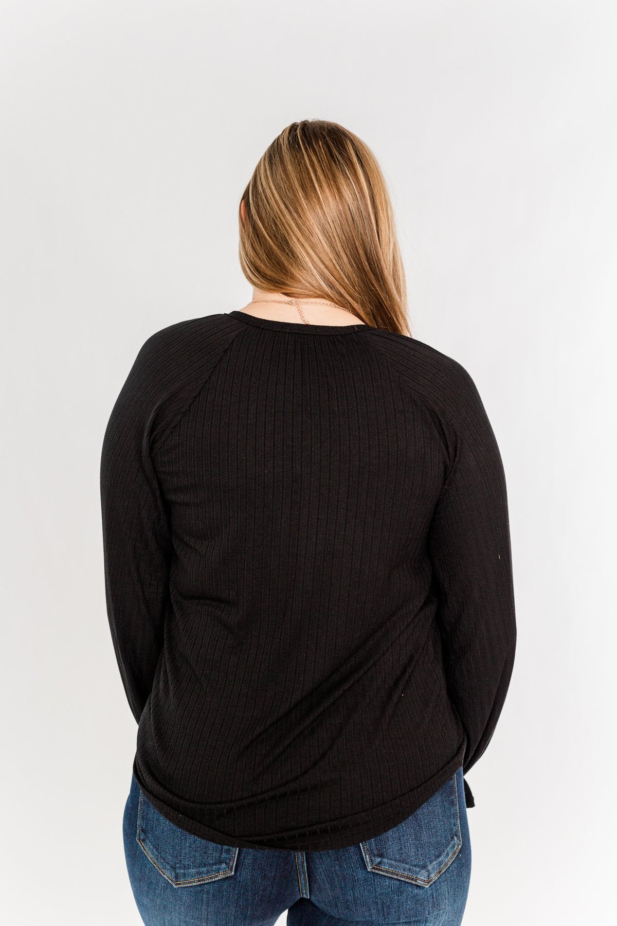 Sail Away With Me Knit Button Top- Black