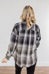 Coming Through Frayed Plaid Top- Grey & Black