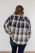 Coming Through Frayed Plaid Top- Grey & Black