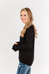 Sail Away With Me Knit Button Top- Black