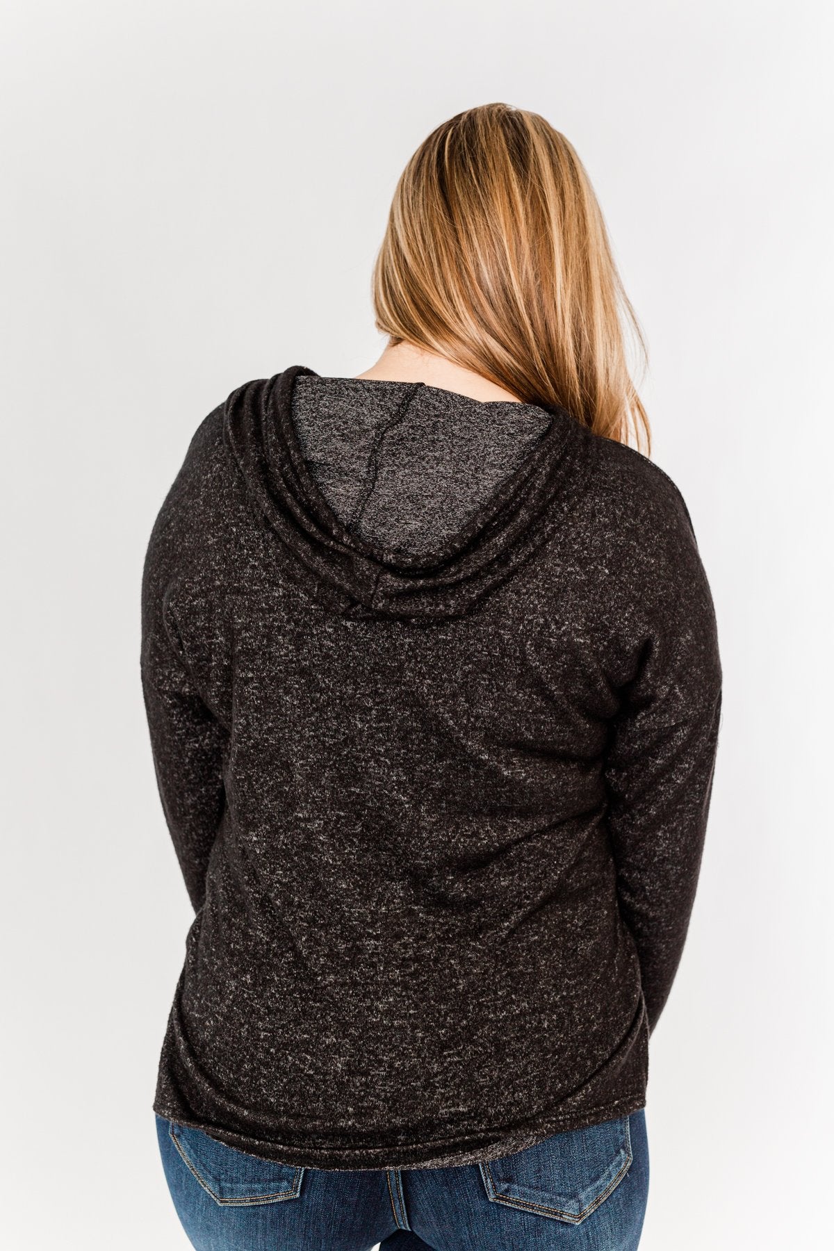 Who I am Color Block Drawstring Hoodie- Black, Pink, & Light Taupe