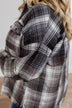 Coming Through Frayed Plaid Top- Grey & Black
