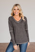 Purely Stunning Long Sleeve Knit Top- Charcoal
