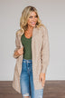 Talk Of The Town Long Knit Cardigan- Taupe