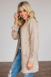 Talk Of The Town Long Knit Cardigan- Taupe