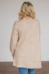 Talk Of The Town Long Knit Cardigan- Taupe