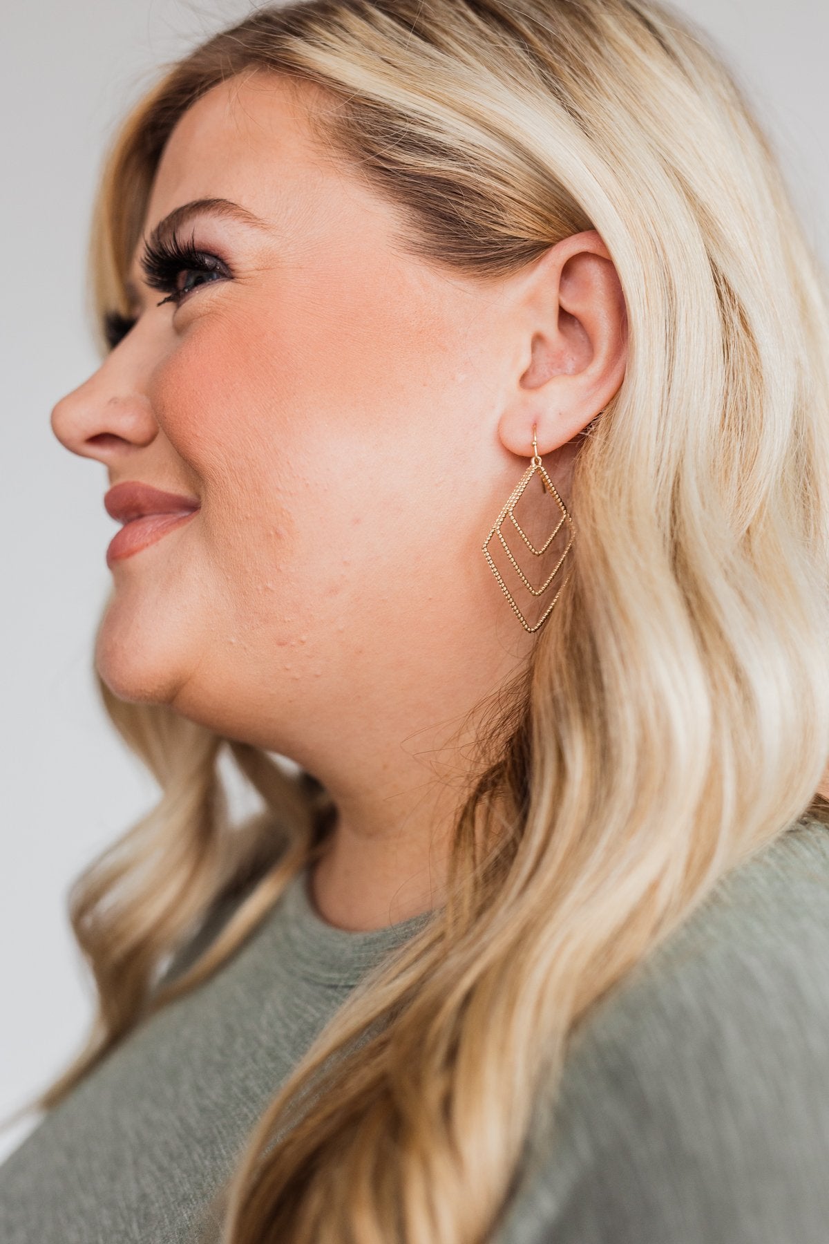 Shining Moments Tiered Dangle Earrings- Gold