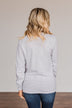 "I Run On Coffee & Christmas Cheer" Graphic Top- Grey