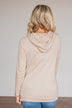 All Over This Striped Hooded Top- Taupe