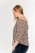 Savvy Smiles Off The Shoulder Blouse- Natural Leopard