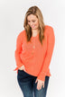 There You Go Again Thermal Notch Top- Coral