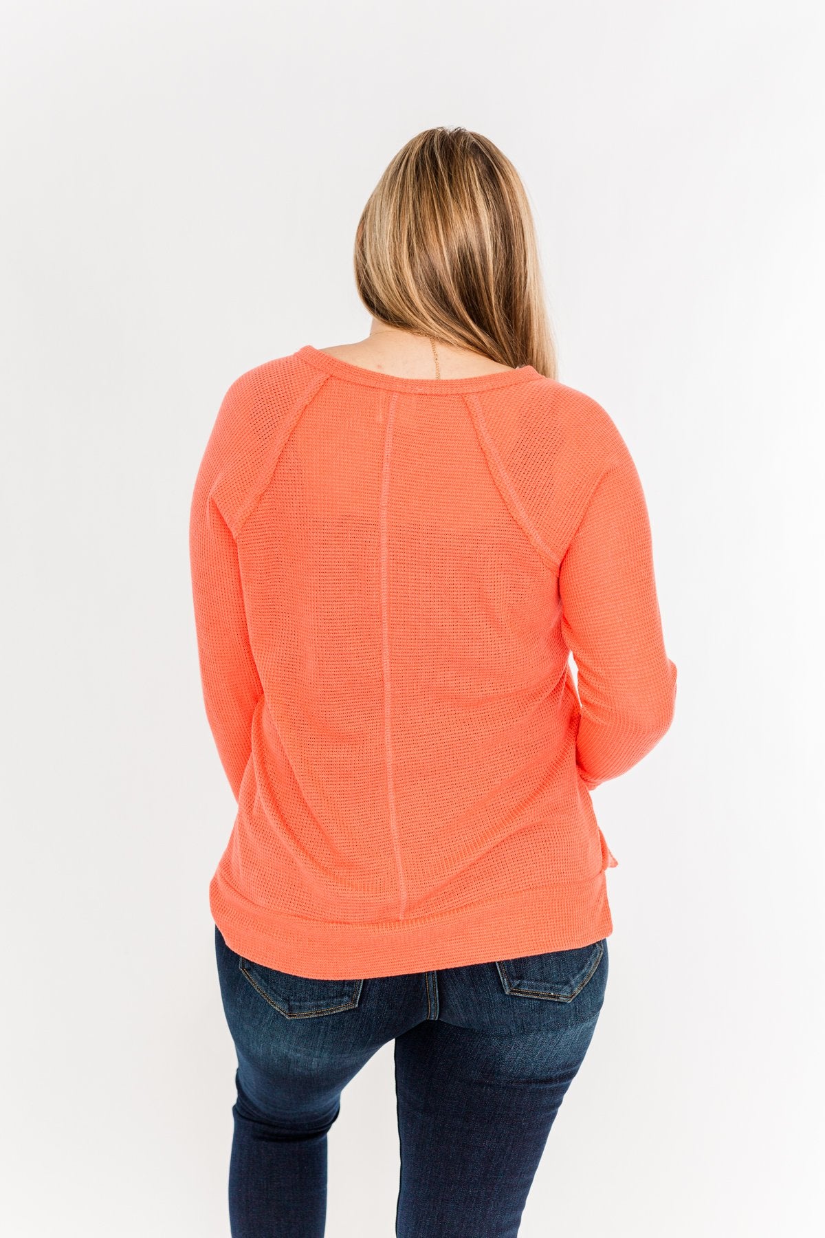 There You Go Again Thermal Notch Top- Coral