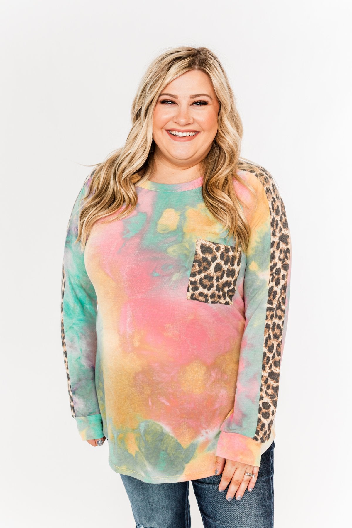 Good Times Ahead Long Sleeve Top- Multi & Leopard