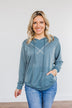 Have To Have It Drawstring Hoodie- Teal
