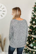 Just Go With It Long Sleeve Leopard Top- Charcoal & Beige