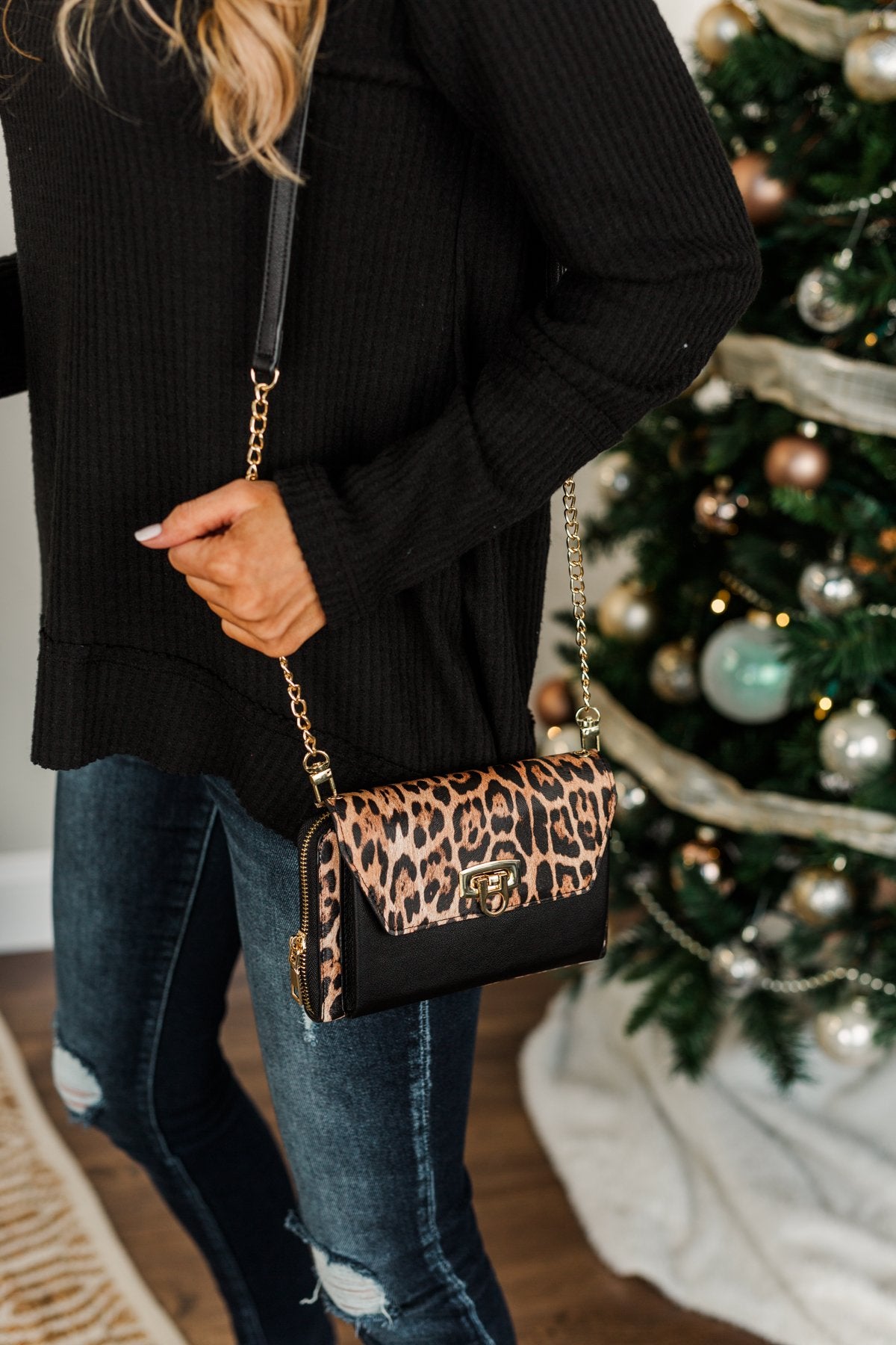 Making My Way Everyday Clutch- Brown & Leopard
