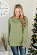 Meet You There Pullover Top- Moss Green