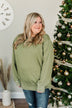 Meet You There Pullover Top- Moss Green