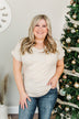 On My Own V-Neck Pocket Top- Cream
