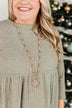 Pretty Pendant Beaded Necklace- Gold & Ivory
