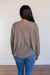 Breaking The Rules High-Low Long Sleeve Top- Mocha