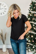Just Another Chance Knit Top- Black