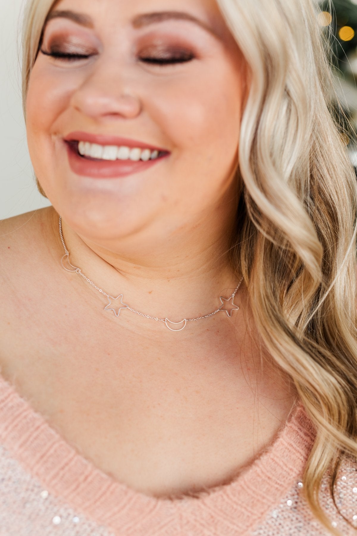 Capture The Stars Charm Necklace- Silver
