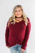 Just The Beginning Criss Cross Top- Burgundy