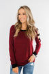 Chasing Dreams Cold Shoulder Top- Burgundy