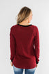 Chasing Dreams Cold Shoulder Top- Burgundy
