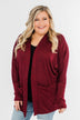 In Your Heart Dolman Cardigan- Burgundy