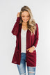 In Your Heart Dolman Cardigan- Burgundy