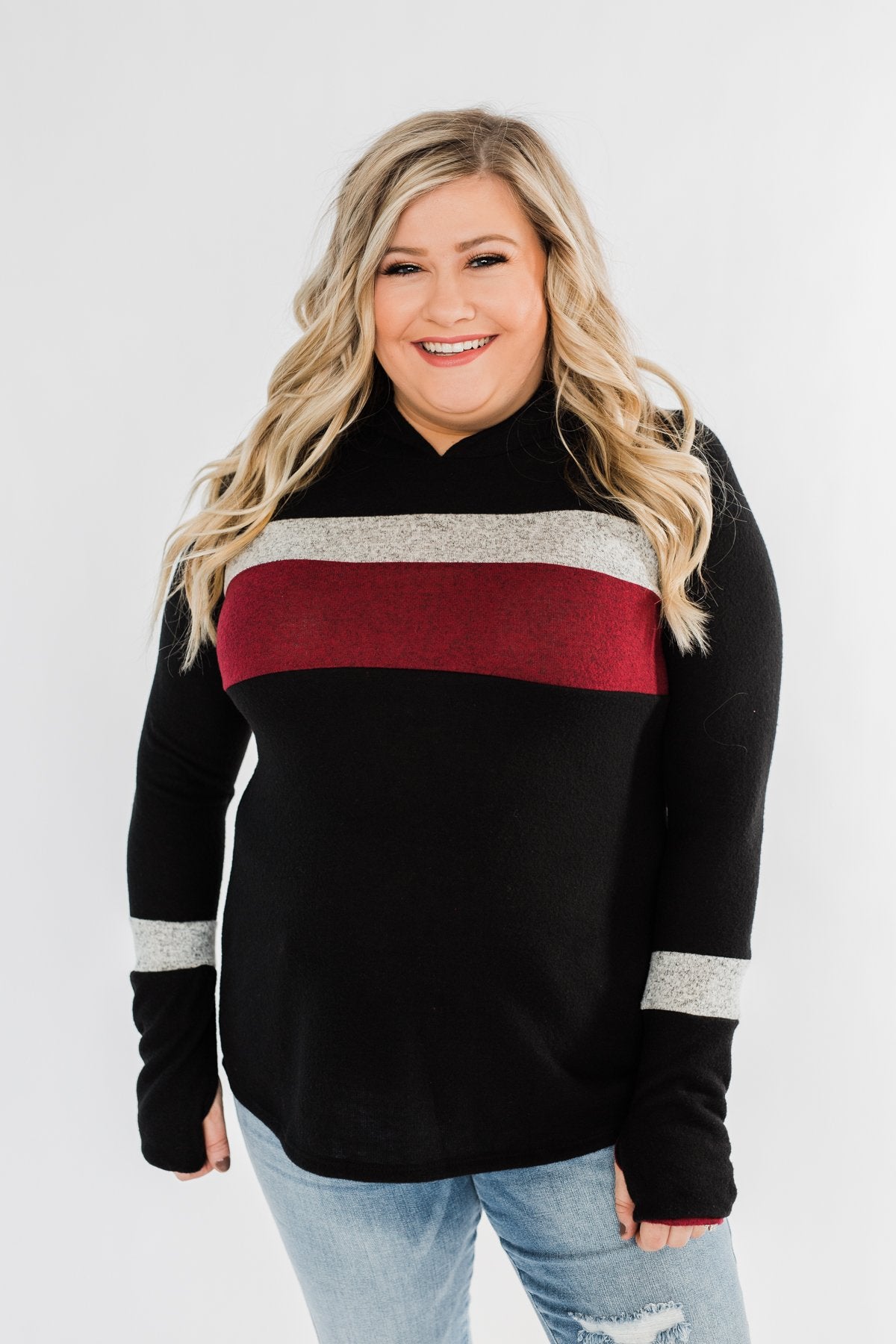 Only A Matter Of Time Hoodie- Black & Burgundy