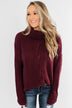 Daily Smiles Turtle Neck Sweater- Burgundy