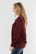 Forever My Friend Quilted Pullover- Burgundy