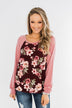 Life With You Floral Top- Mauve Pink & Burgundy