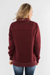Forever My Friend Quilted Pullover- Burgundy